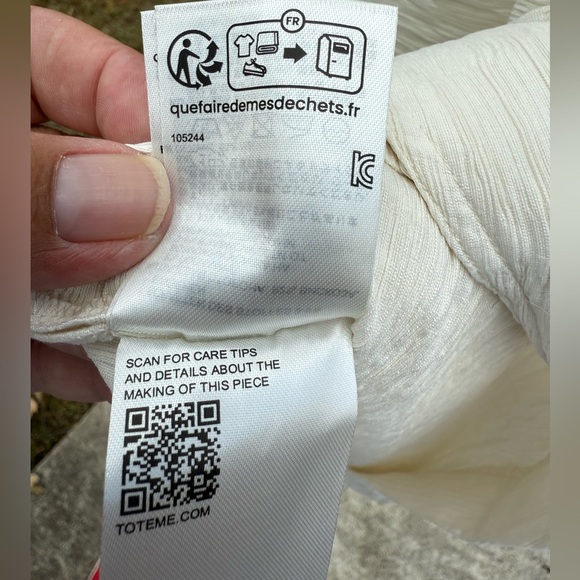 Toteme Women’s Slouch Waist Dress Size 36 Cream Colored - Picture 12 of 13